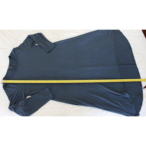 Eileen Fisher - Bateau Neck Maxi Dress in Viscose Jersey, Storm Blue, Large - Picture 3 of 8